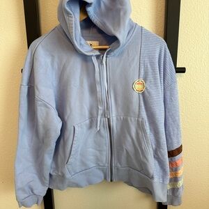 Lavender Rip Curl Hoodie with Striped Sleeve